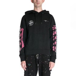 Off-White Mens Black Diag Stencil Hoodie